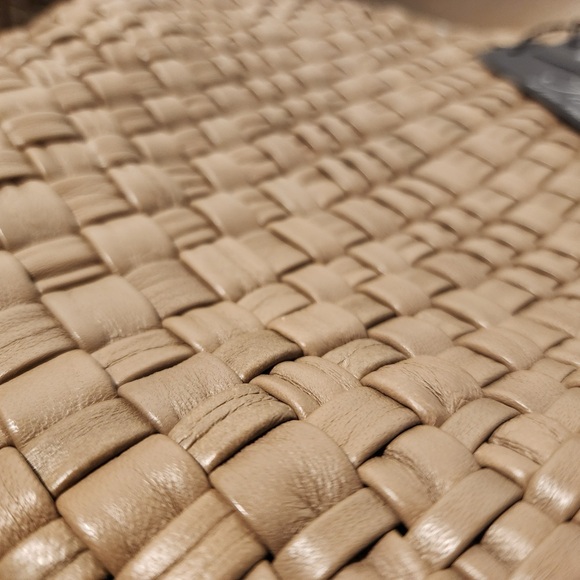 FALOR ITALY Hand Woven Genuine Leather Large Soft Tote Satchel Handbag F2217 - Picture 10 of 16